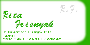 rita frisnyak business card